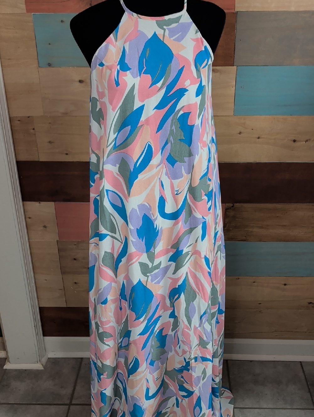 entro Multicolor Floral Print Top with Teal & Coral Accents